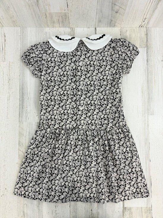 La Coqueta Girls Sz 7 Black Floral Short Sleeve Bow Xana Dress - Picture 10 of 14